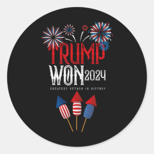 Donald Trump Vann 2024 Valet Inauguration Män Wo Runt Klistermärke