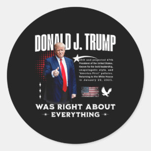 Donald Trump var Höger om allt - Trump 20 Runt Klistermärke