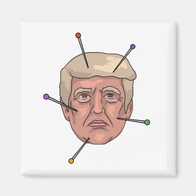 Donald Trump Voodoo Doll Pin Illustration Magnet (Framsidan)