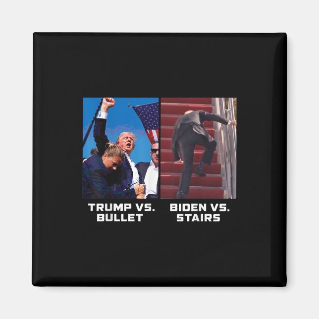 Donald Trump Vs Bullet Biden Vs Trappor Funny Trum Magnet (Framsidan)