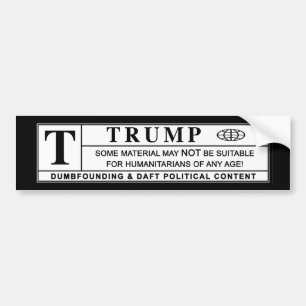 Donald Trump Warning Label Bildekal