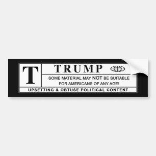 Donald Trump Warning Label Bildekal