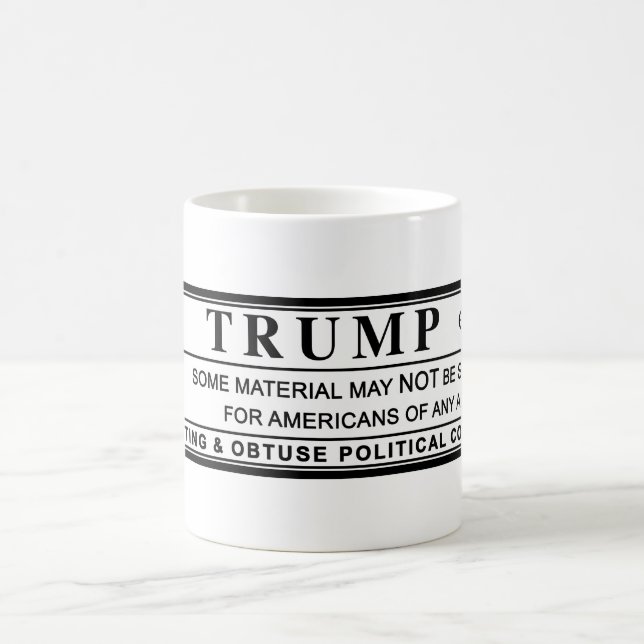 Donald Trump Warning Label Kaffemugg (Center)