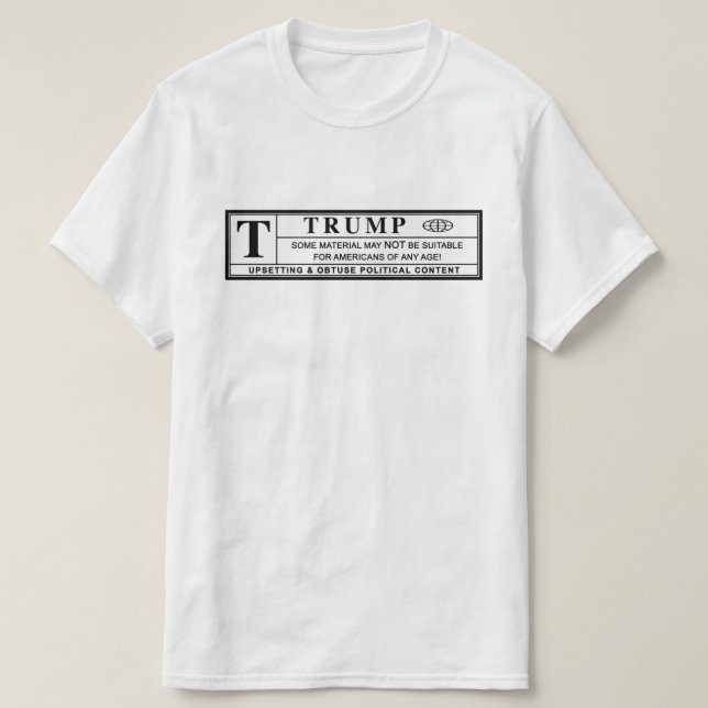 Donald Trump Warning Label Tröja (Design framsida)