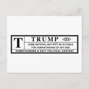 Donald Trump Warning Label Vykort