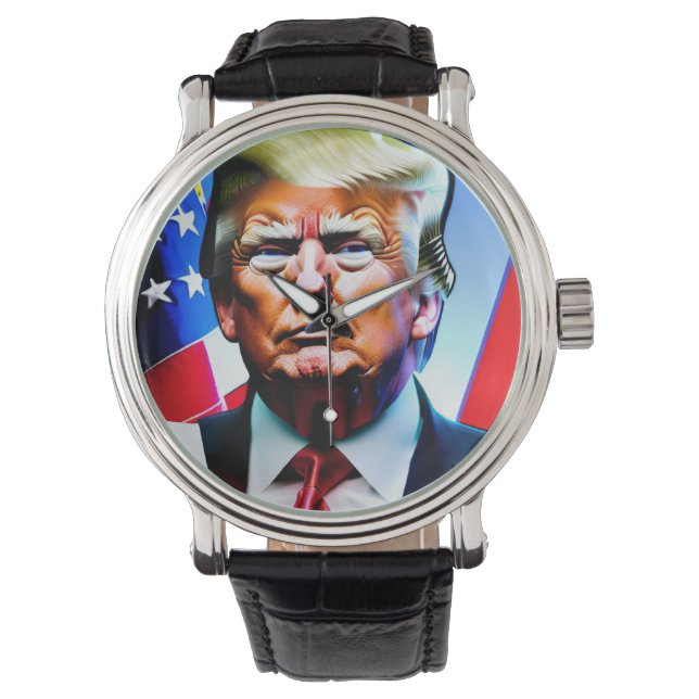 Donald Trump Watch Ansikte Armbandsur (Framsida)