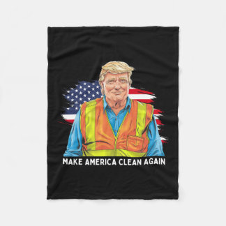 Donald Trump Wearing Sopor Worker Vest Make Amer Fleecefilt