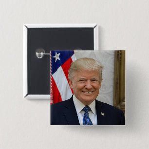 Donald Trump White House President Porträtt Button Knapp