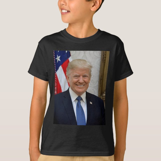 Donald Trump White House President Porträtt T Shirt (Framsida)