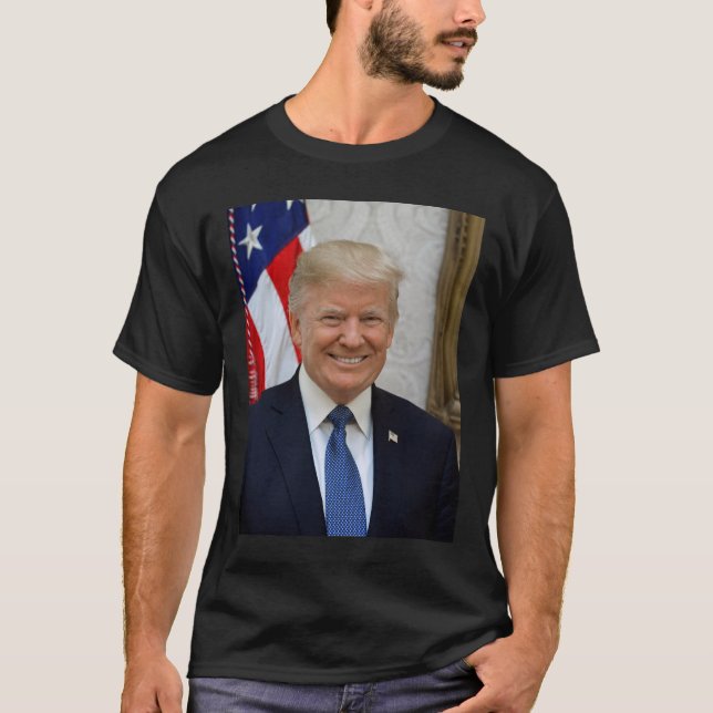 Donald Trump White House President Porträtt T Shirt (Framsida)