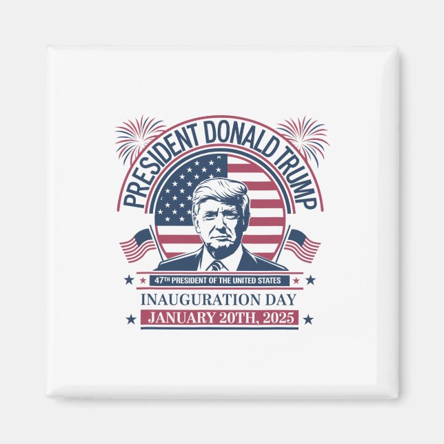 Donald Trump Wins 47:e talman - 2024 Potus Inau Magnet (Framsidan)