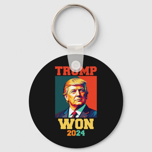 Donald Trump Won 2024 Val Inauguration Manar Wo Nyckelring (Framsida)