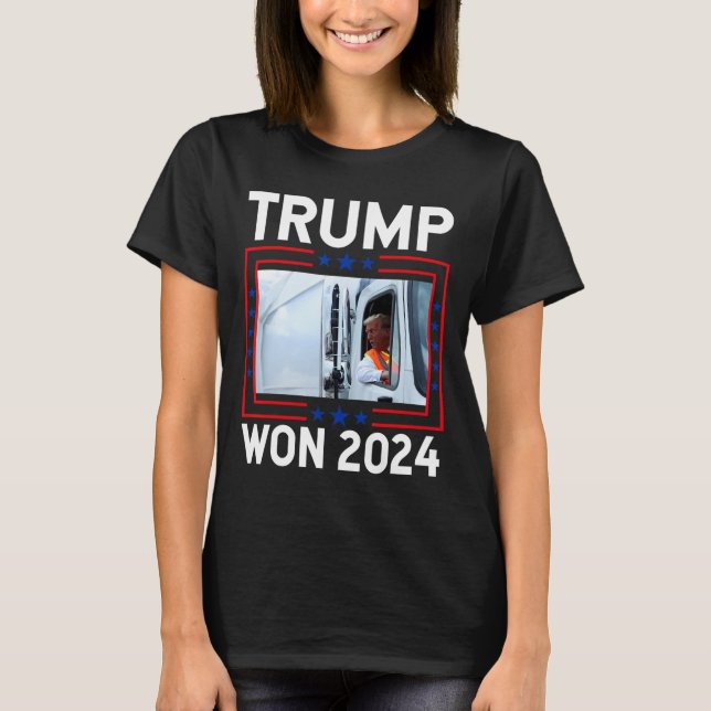 Donald Trump Won 2024 Val Inauguration Trump T Shirt (Framsida)