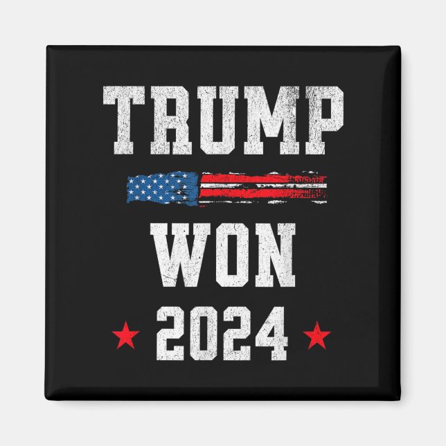 Donald Trump Won Wins 2024 Val 47:e talman Magnet (Framsidan)
