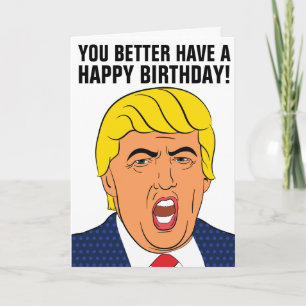 DONALD TRUMP WOODEN SPOON FUNNY BIRTHDAY Card Kort