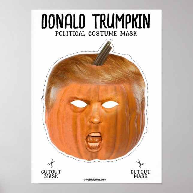 Donald Trumpkin Halloween Costume Mask Poster (Framsidan)
