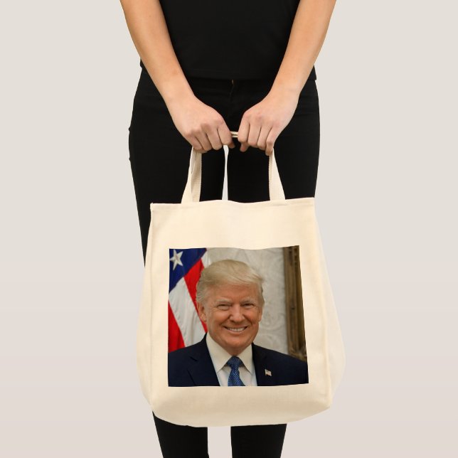 Donald Trumps presidentporträtt handväskor Tygkasse (Framsida (produkt))