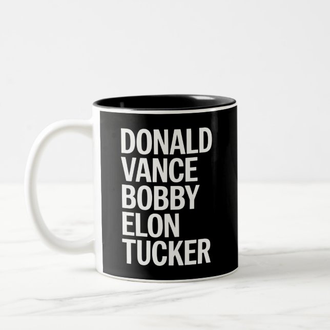 Donald Vance Bobby Elon & Tucker Två-Tonad Mugg (Vänster)