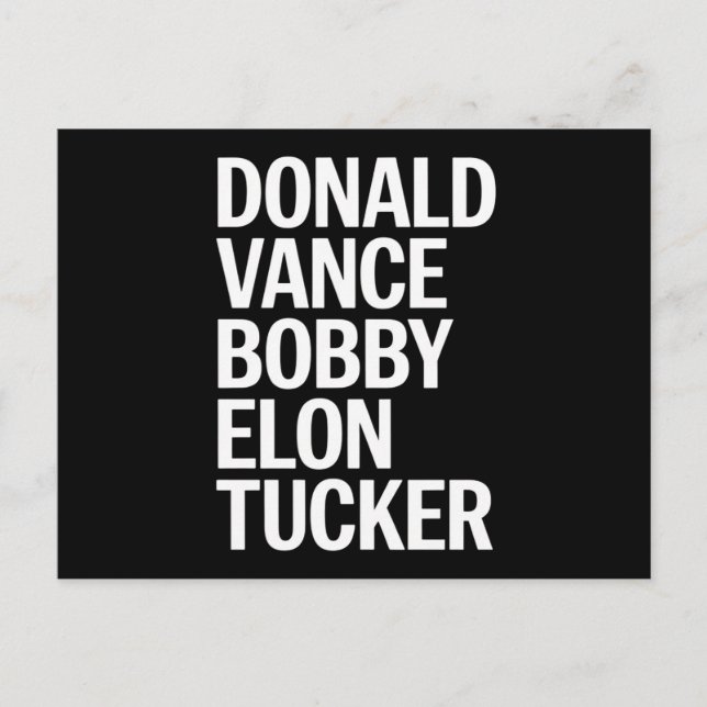 Donald Vance Bobby Elon & Tucker Vykort (Framsida)