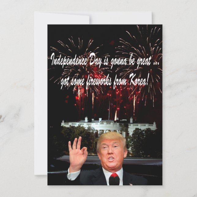 Donalds Korean Fireworks: Lycklig 4 juli Kort (Framsida)