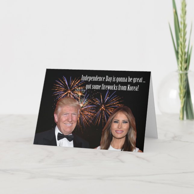 Donalds Korean Fireworks: Lycklig 4 juli Kort (Framsida)