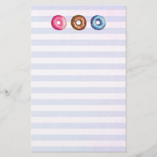 Donat i Rosa Choklad och blått Brevpapper