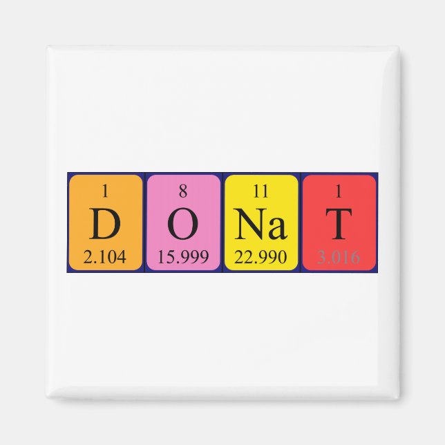 Donat Periodisk magnet bord namn (Framsidan)