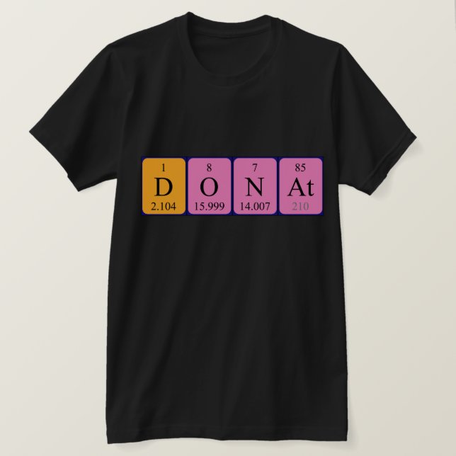 Donat Periodisk skjorta bord namn Tee (Design framsida)