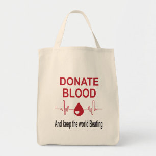 Donate Blood Behålla World Beating- blodsdonation Tygkasse