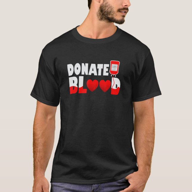 Donate Blood Plasma Donation Cool Blood Donor T Shirt (Framsida)