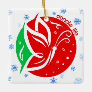 Donate Life Butterfly Donor Awareness jul Julgransprydnad Keramik