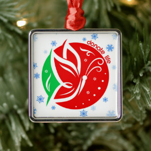 Donate Life Butterfly Donor Awareness jul Julgransprydnad Metall