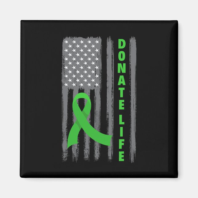 Donate Life Patriotic American Flagga Usa Kidney D Magnet (Framsidan)