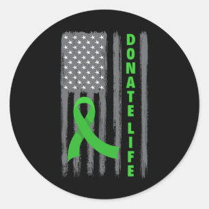 Donate Life Patriotic American Flagga Usa Kidney D Runt Klistermärke