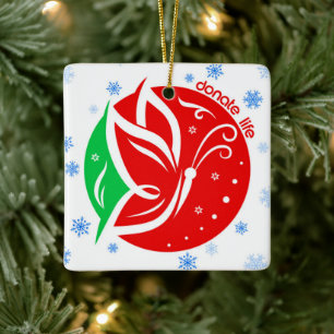 Donate Life Transplant Mottagare jul Julgransprydnad Keramik