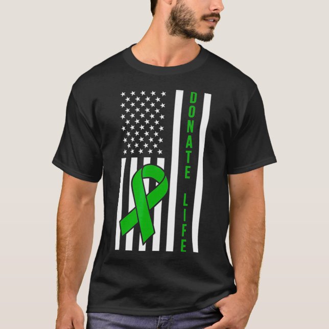 Donate Life USA flagga Organ Lung Kidney Donor Rib T Shirt (Framsida)