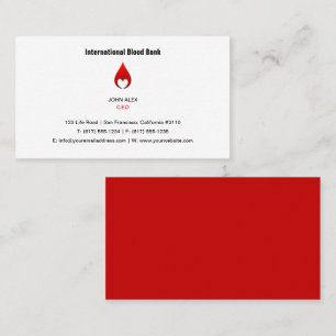 Donation av blod Blodbank Visitkort