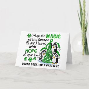Donation av jul Penguins Organ Helgkort