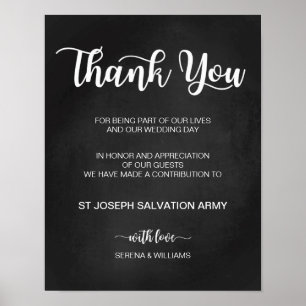 Donation Bröllop-tecken Modern kallgrafi Poster