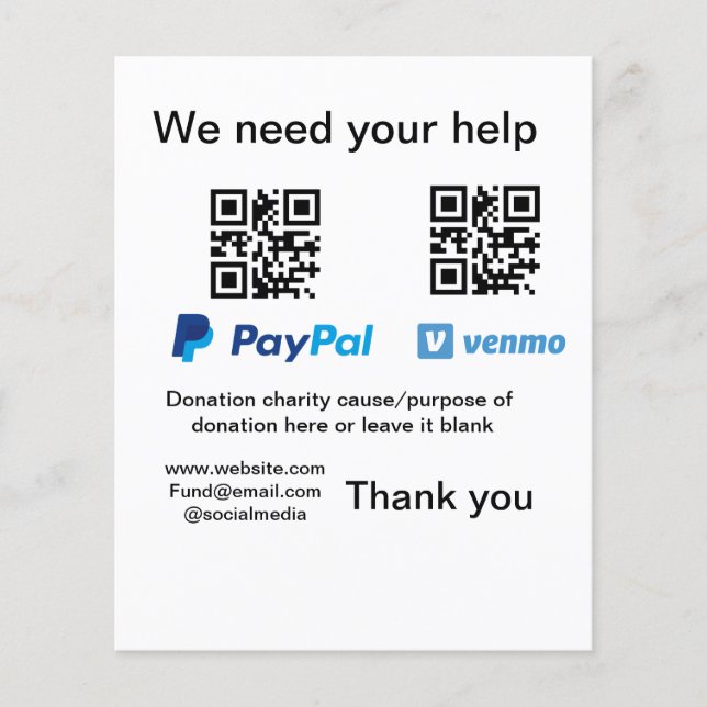 Donation Collection-tipsen burk lägger till q r na (Framsida)