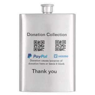 Donation Collection-tipsen burk lägger till q r na Fickplunta