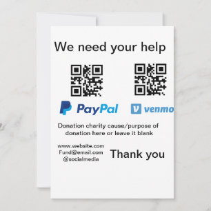 Donation Collection-tipsen burk lägger till q r na Julkort