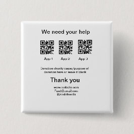 Donation Collection-tipsen burk lägger till q r na Knapp