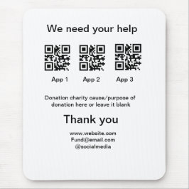 Donation Collection-tipsen burk lägger till q r na Musmatta