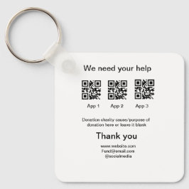 Donation Collection-tipsen burk lägger till q r na Nyckelring