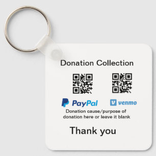 Donation Collection-tipsen burk lägger till q r na Nyckelring