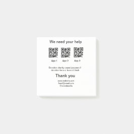 Donation Collection-tipsen burk lägger till q r na Post-it Block