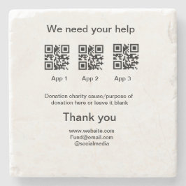 Donation Collection-tipsen burk lägger till q r na Stenunderlägg