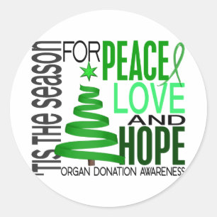 Donation för organ för helgdag för jul för runt klistermärke