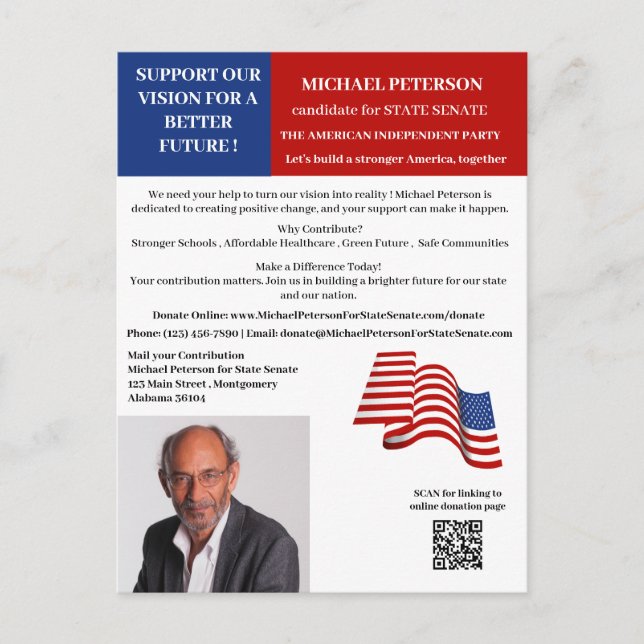 Donation från politiska stiftelser i Kampanj Vykort (Framsida)